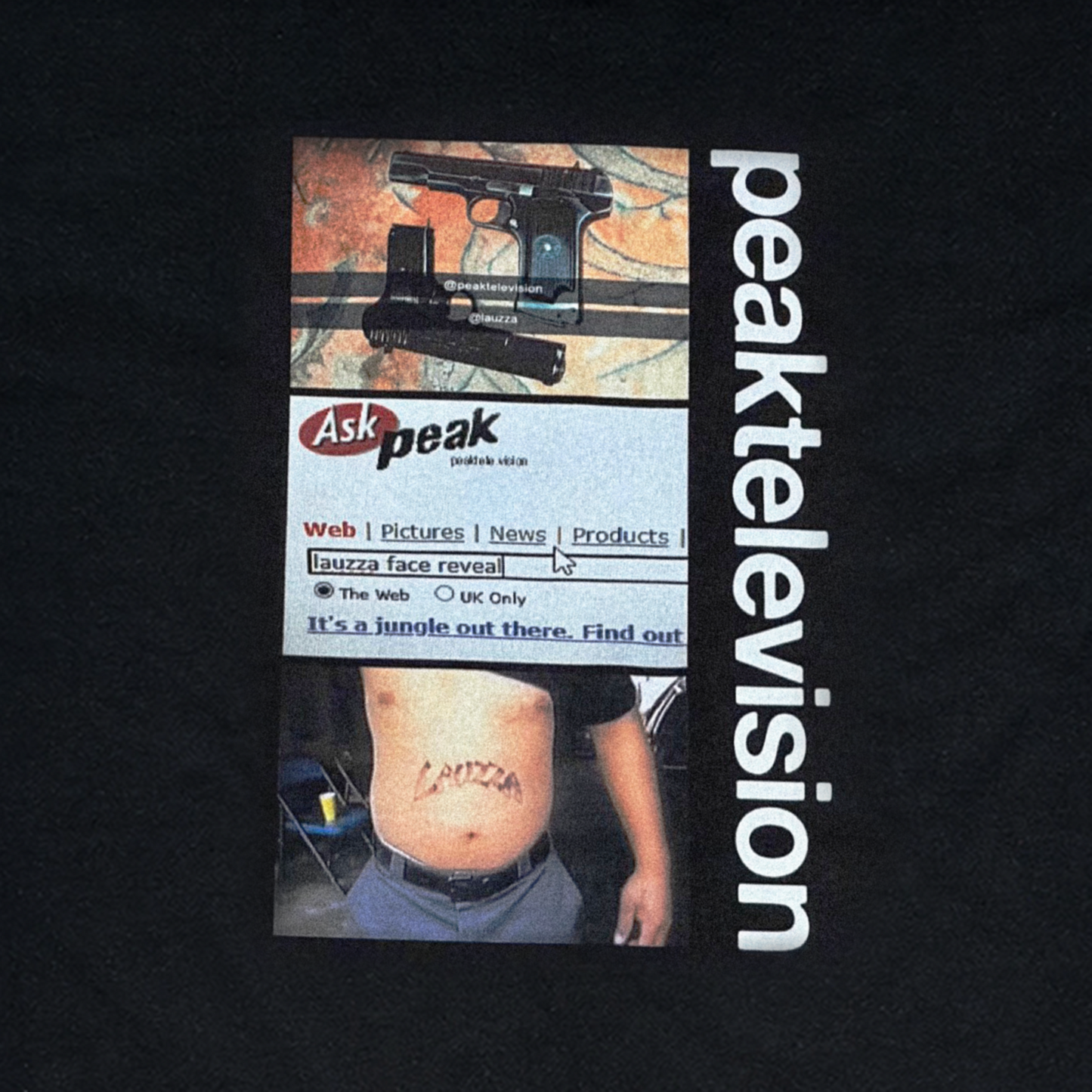 LAUZZA x Peak Television 'Centre Screen' Tee